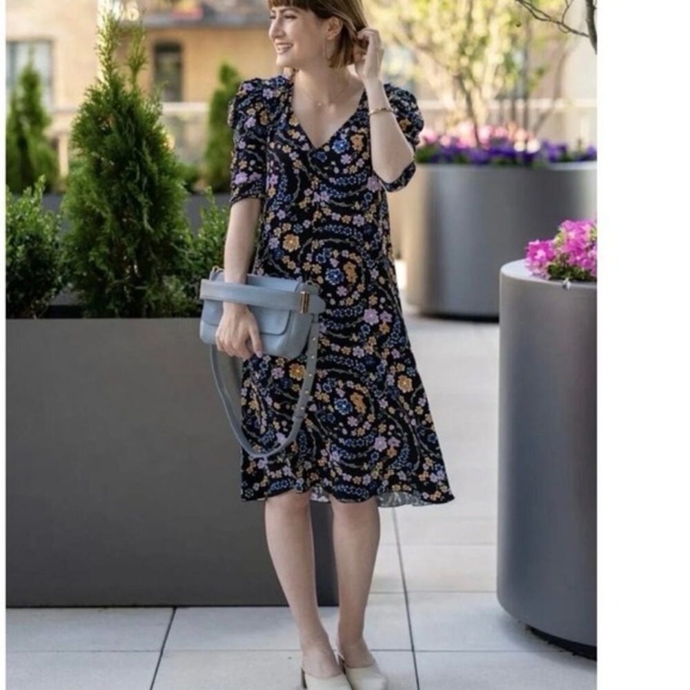 SEE BY CHLOE Floral Ribbon Print Summer V-Neck Dress